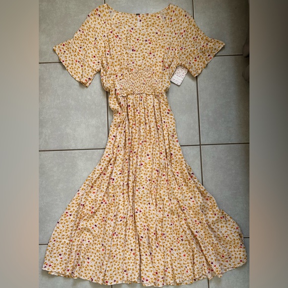 Free People In Full Bloom Smocked Waist Midi Dress - Picture 3 of 11